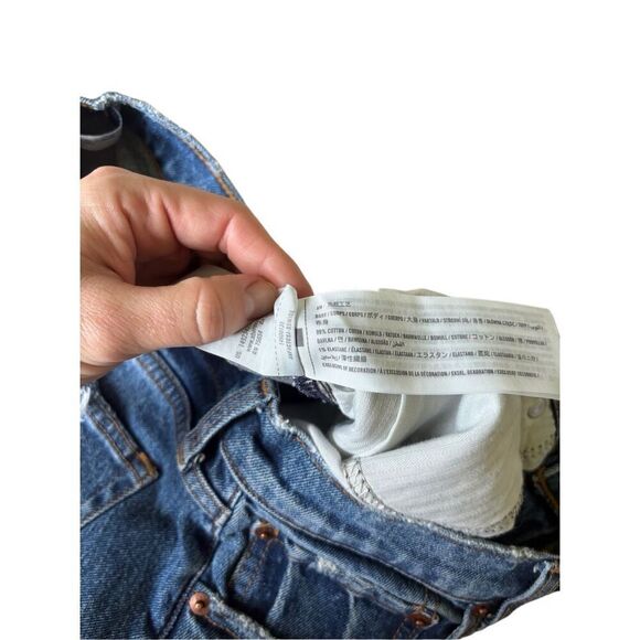 Abercrombie & Fitch The Mom Short High Rise Denim Shorts size 30 Blue - Picture 9 of 9